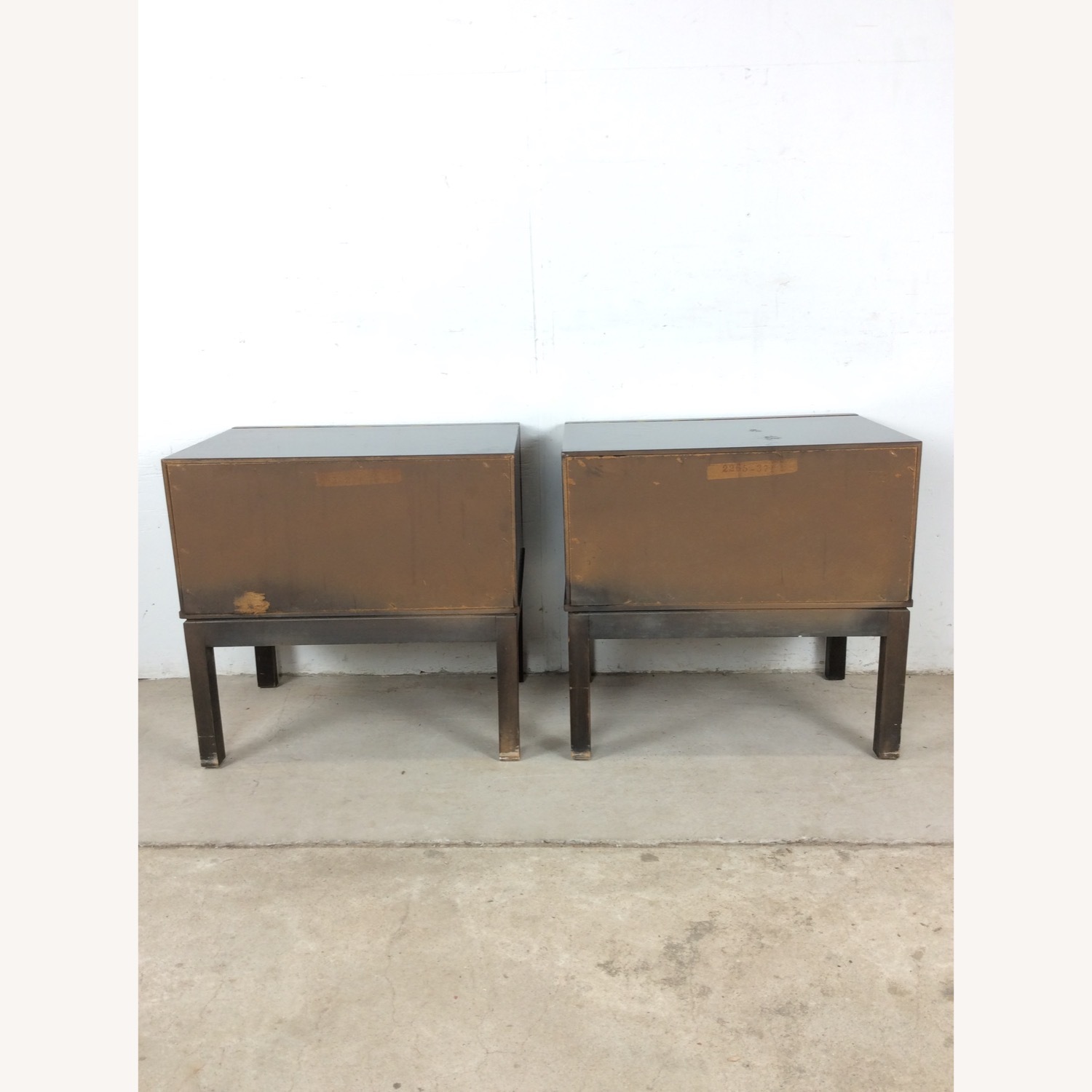Pair Mid Century Nightstands with Chrome Accents - image-21