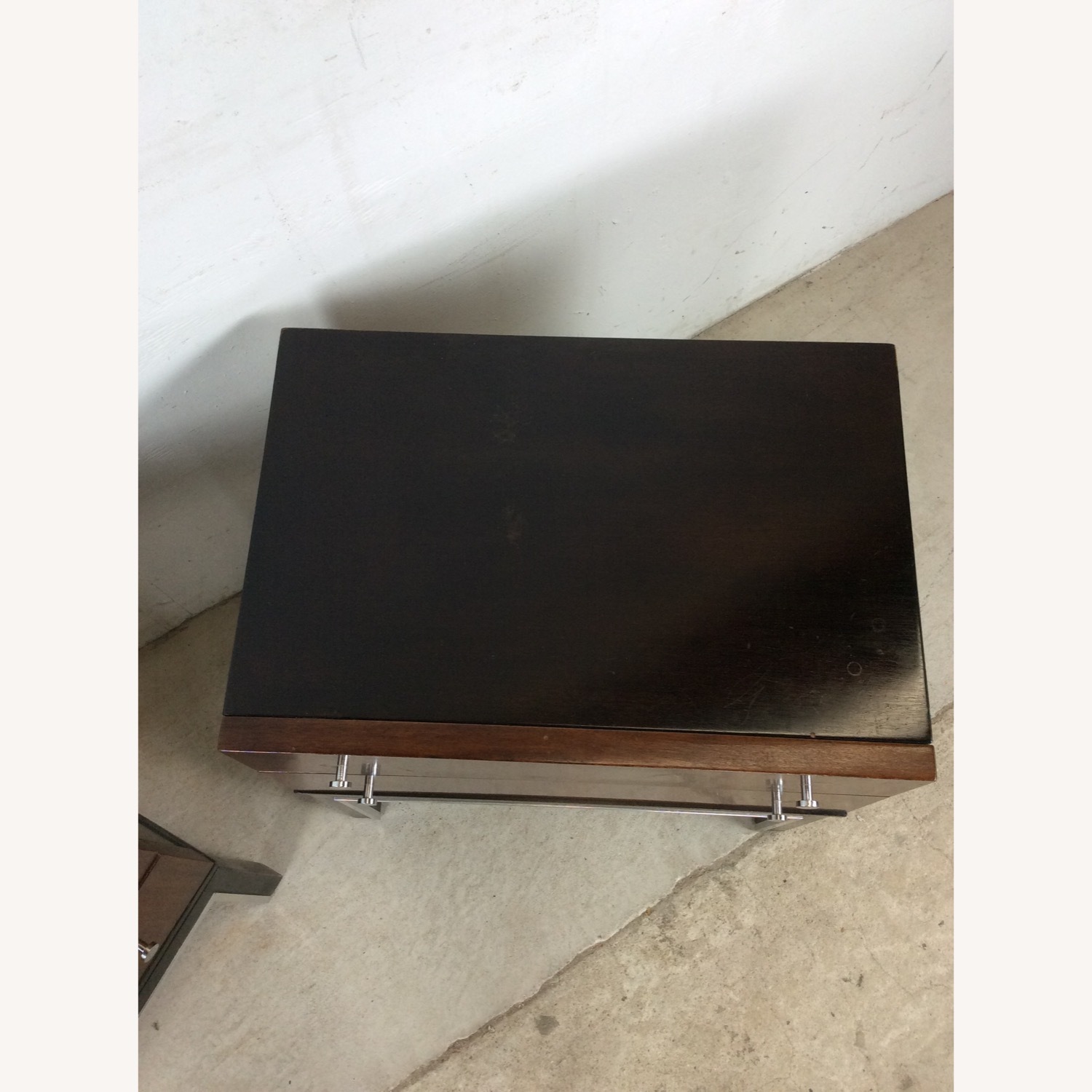 Pair Mid Century Nightstands with Chrome Accents - image-5