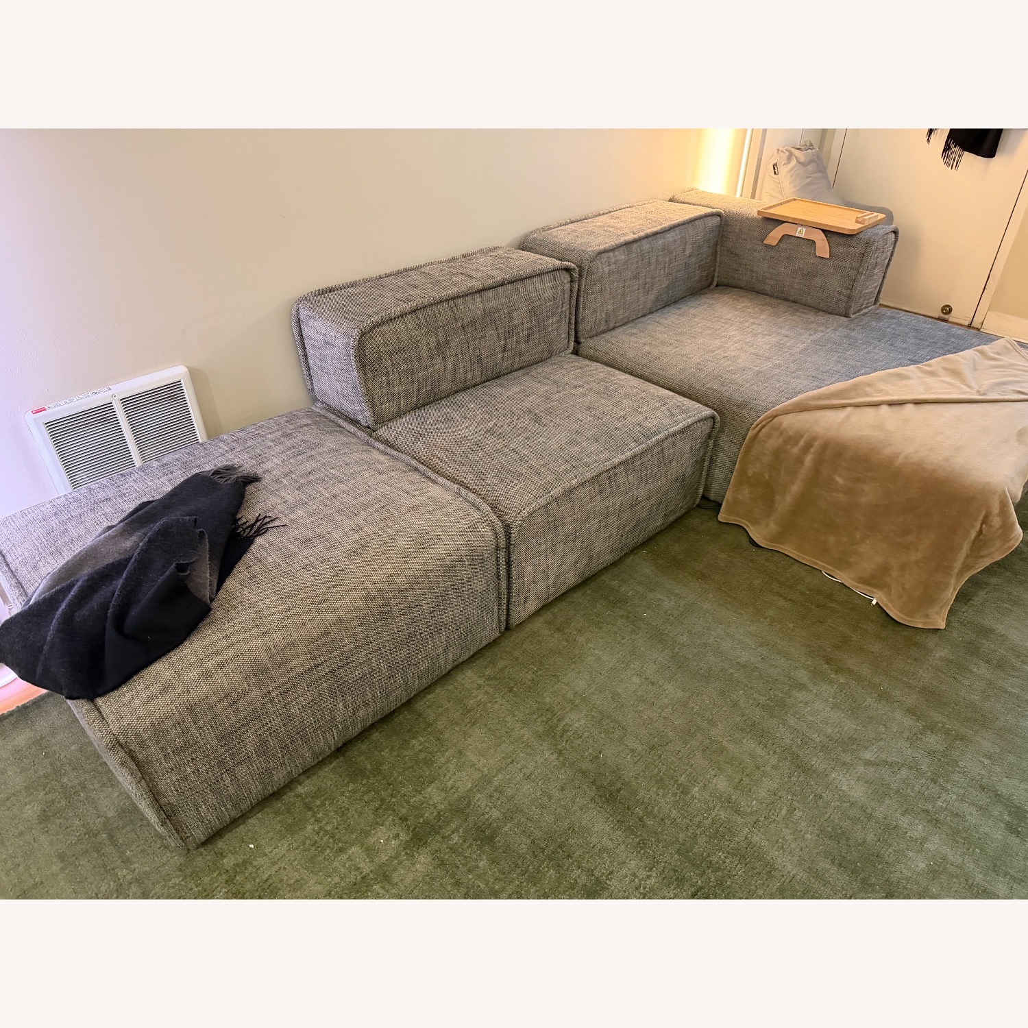 Article Quadra Light Gray Fabric 3+ Piece Sectional - image-3