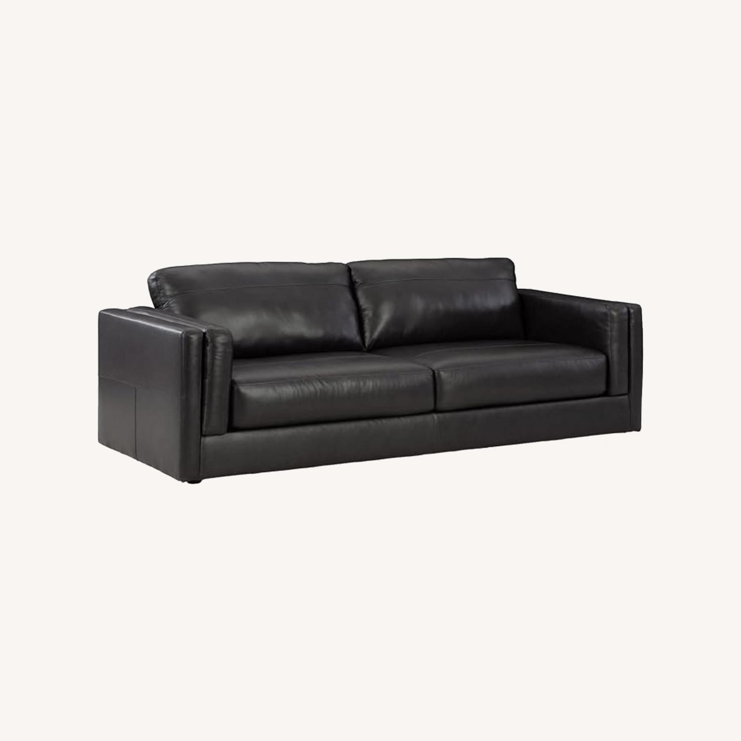 Amiata Black Leather 3+ Seater Sofa - image-0