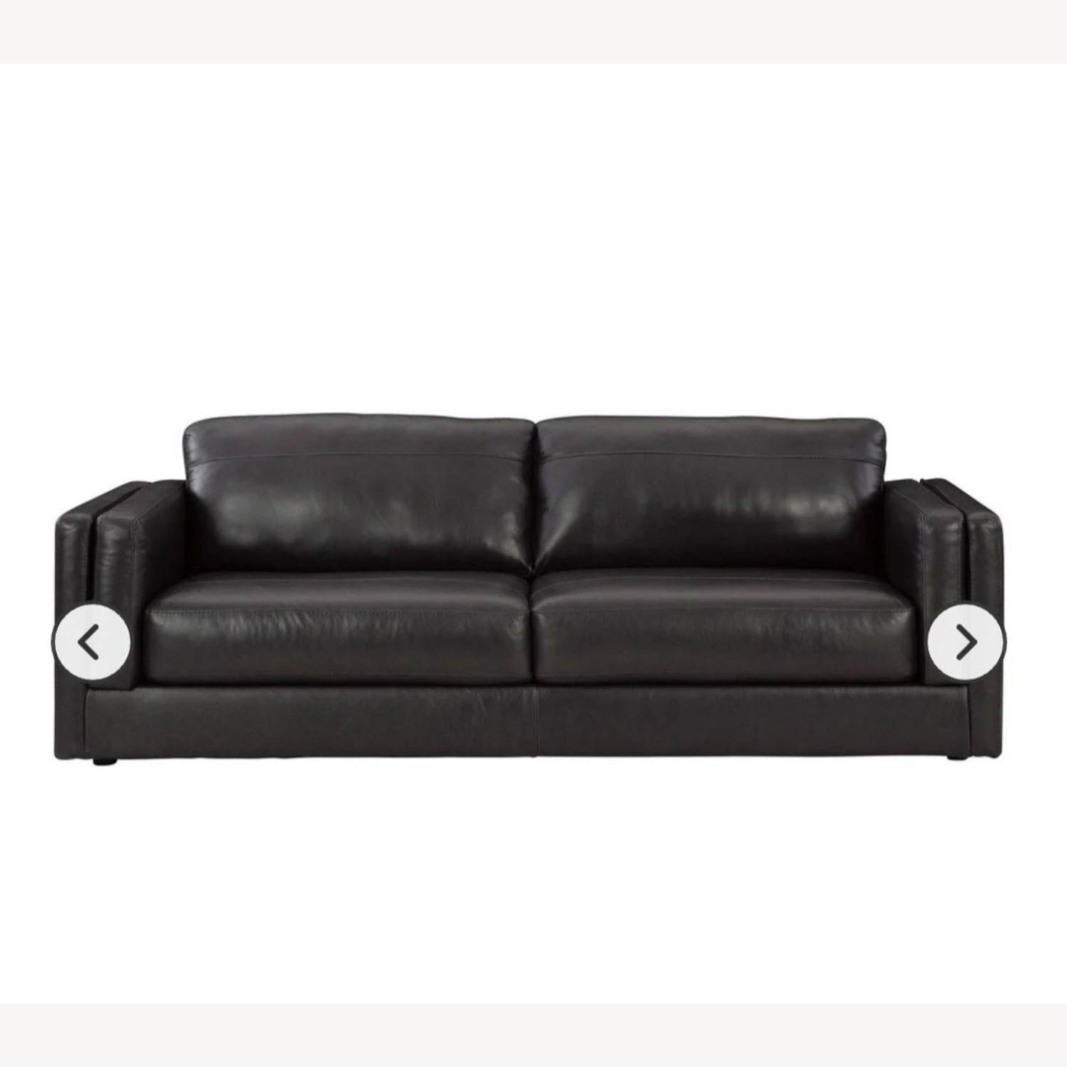 Amiata Black Leather 3+ Seater Sofa - image-3