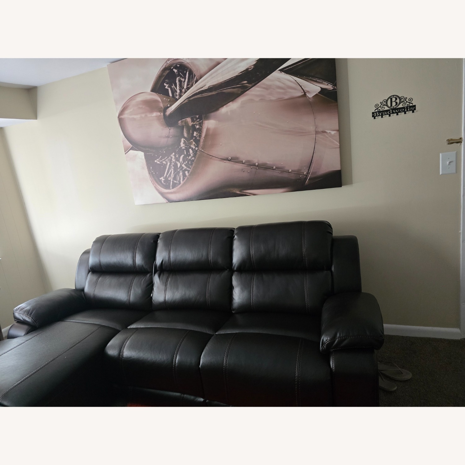 Raymour & Flanigan Dark Brown Leather Recliner - image-3