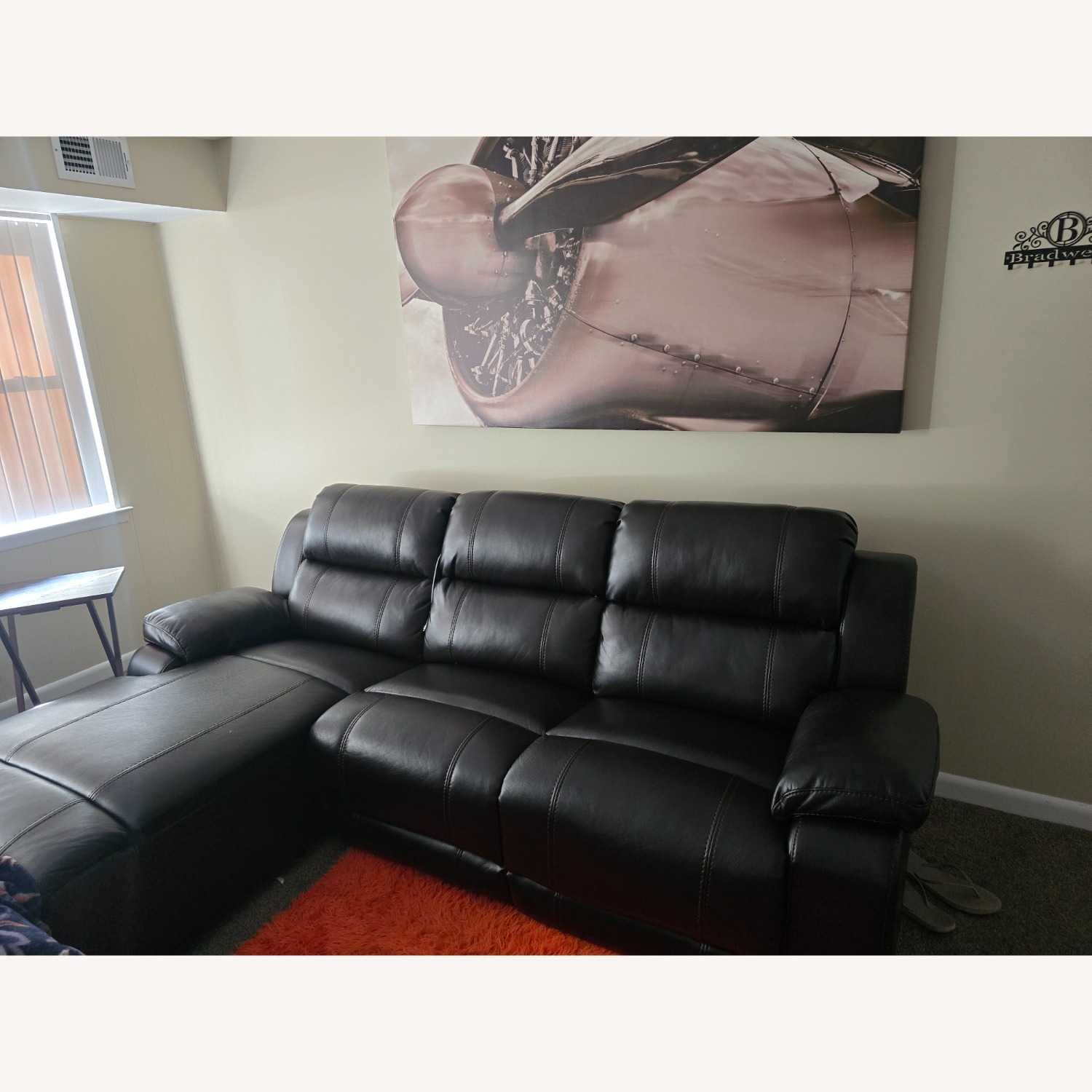 Raymour & Flanigan Dark Brown Leather Recliner - image-1