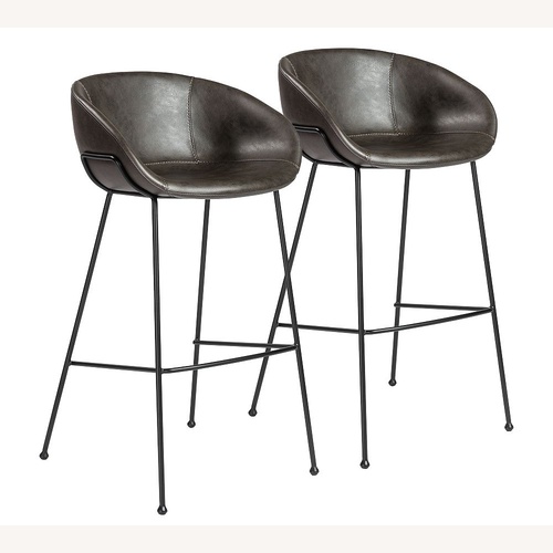 Used Pottery Barn Dark Gray Lee Stool, Set of 2 for sale on AptDeco