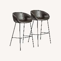 Pottery Barn Dark Gray Lee Stool, Set of 2