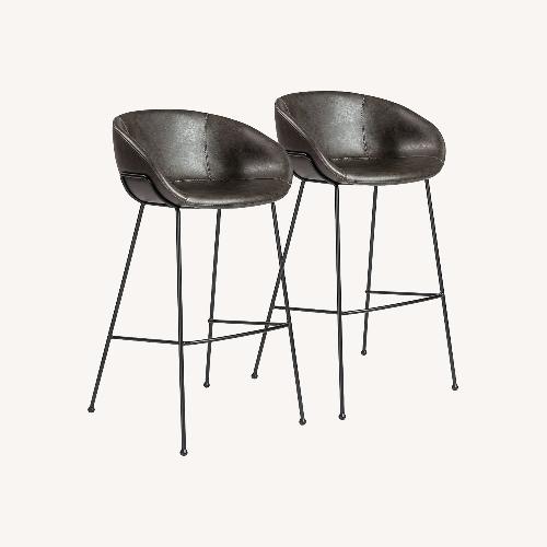 Used Pottery Barn Dark Gray Lee Stool, Set of 2 for sale on AptDeco