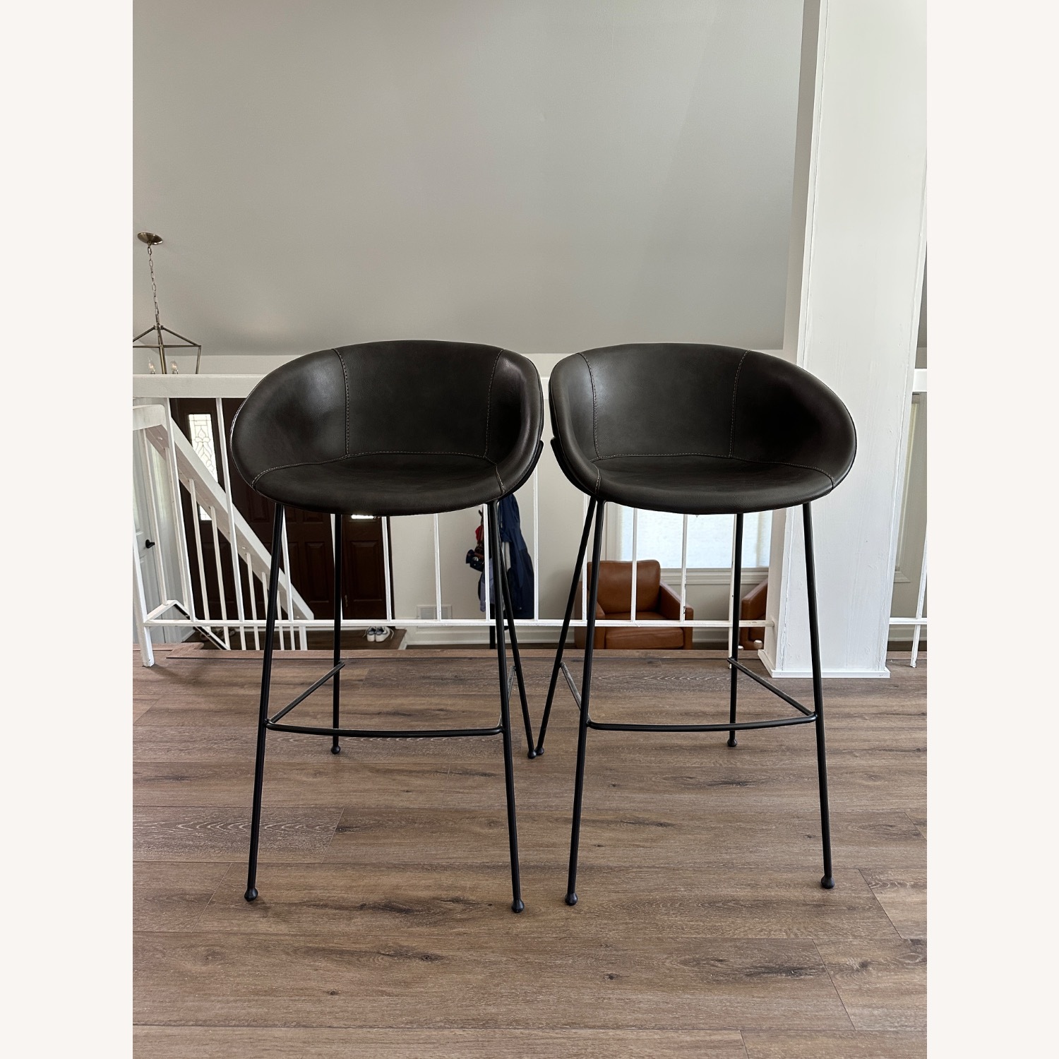 Pottery Barn Dark Gray Lee Stool, Set of 2 - image-1