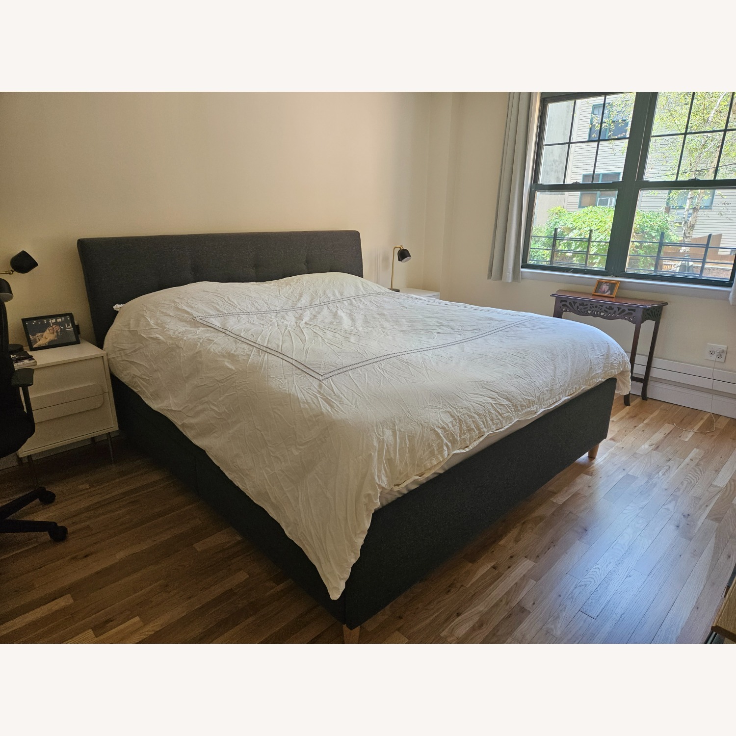 IKEA IDANAS Gray Storage King Bed - image-3
