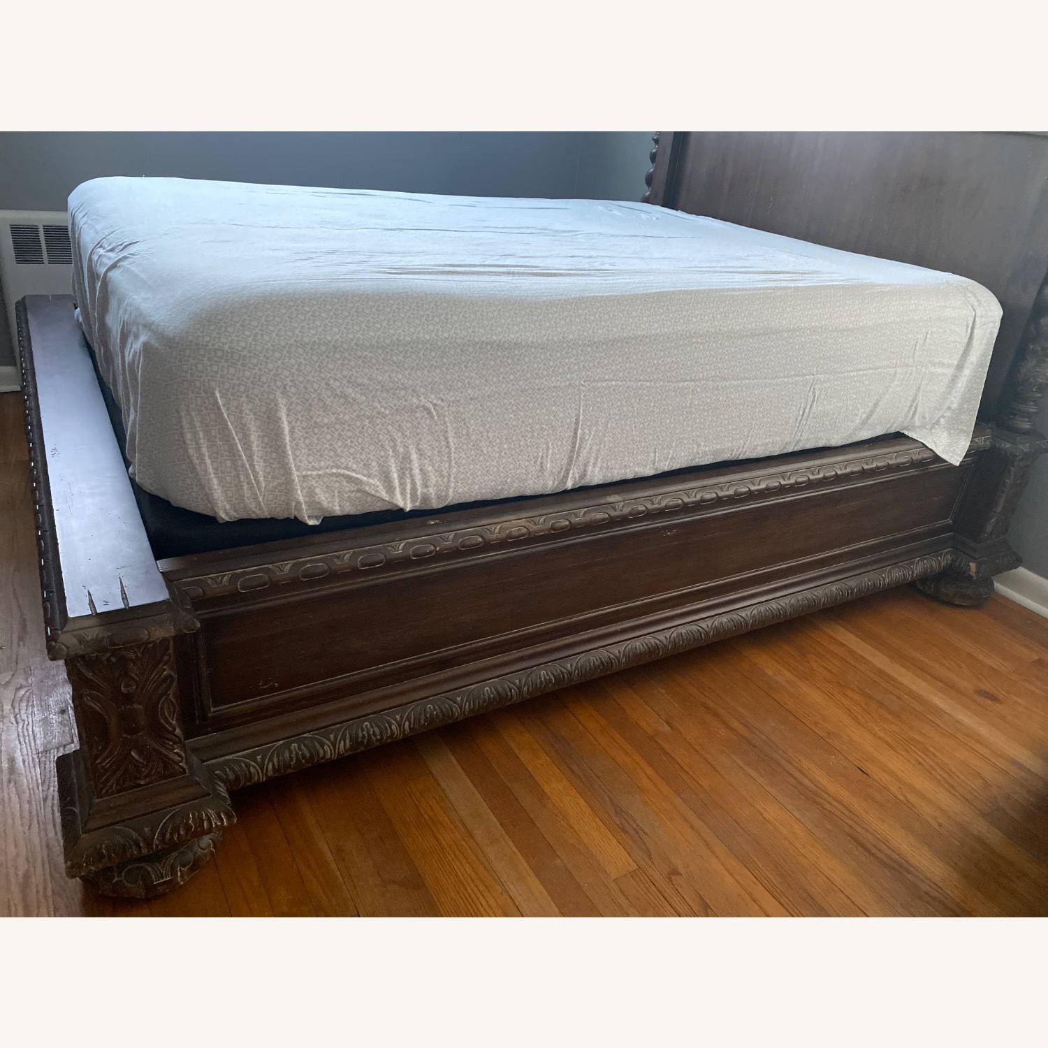 Restoration Hardware Dark Brown Wood Queen Bed - image-3