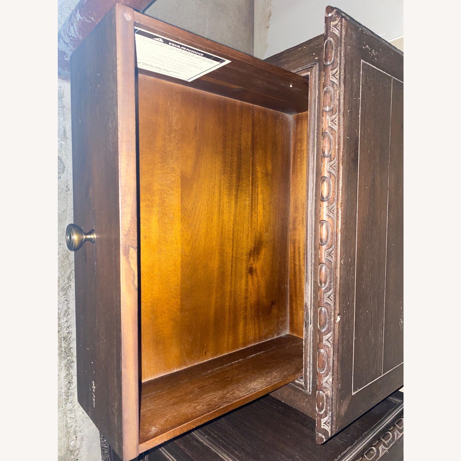 Restoration Hardware Dark Brown Wood Nightstands - image-3