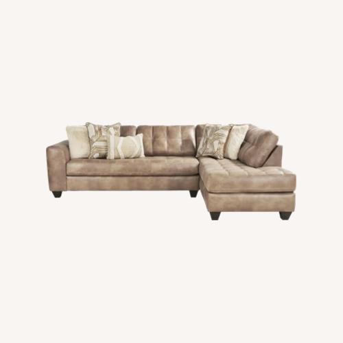 Used Bellini Laf 2 Pc Sofa + Chaise Camel for sale on AptDeco