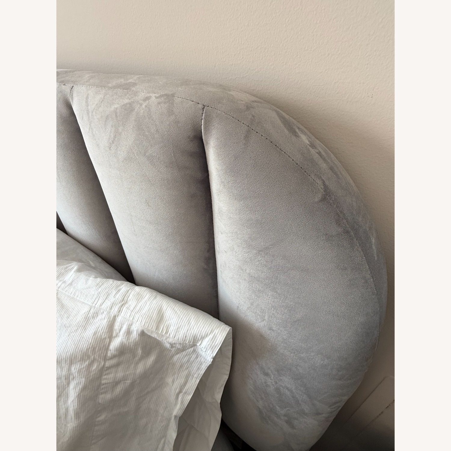 Wayfair Light Gray Velvet King Bed - image-3