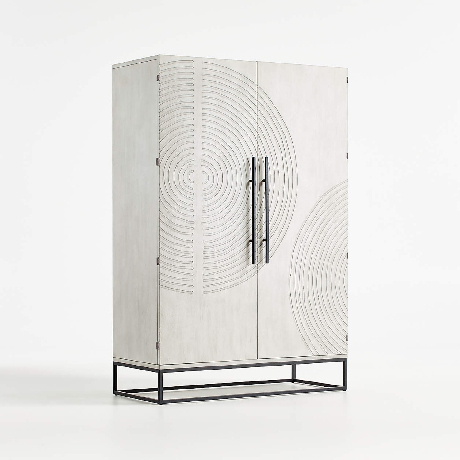 Crate & Barrel Dove White Storage Cabinet/Armoire - image-3