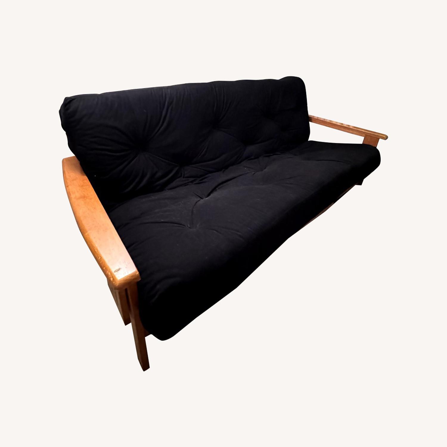 Black Fabric Sleeper Sofa - image-0