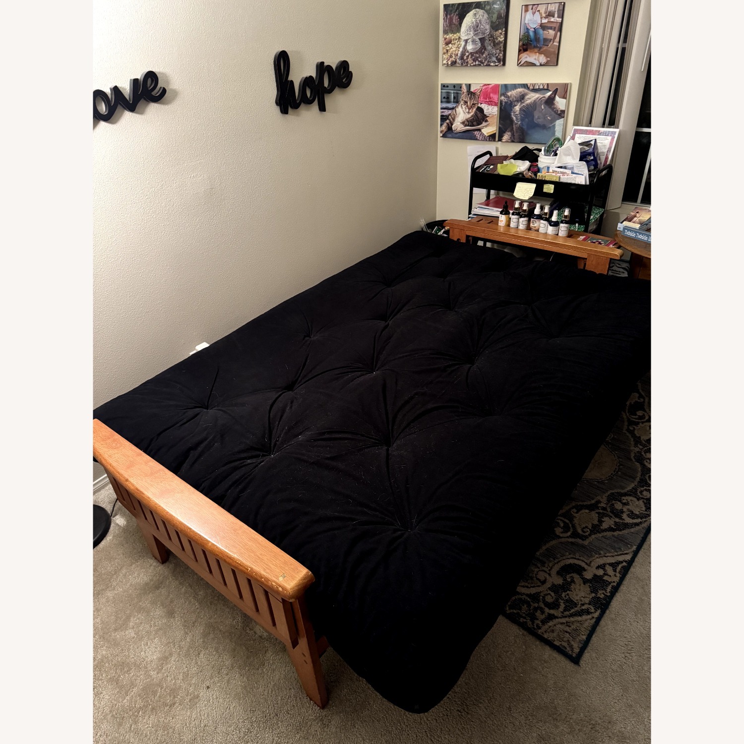 Black Fabric Sleeper Sofa - image-2