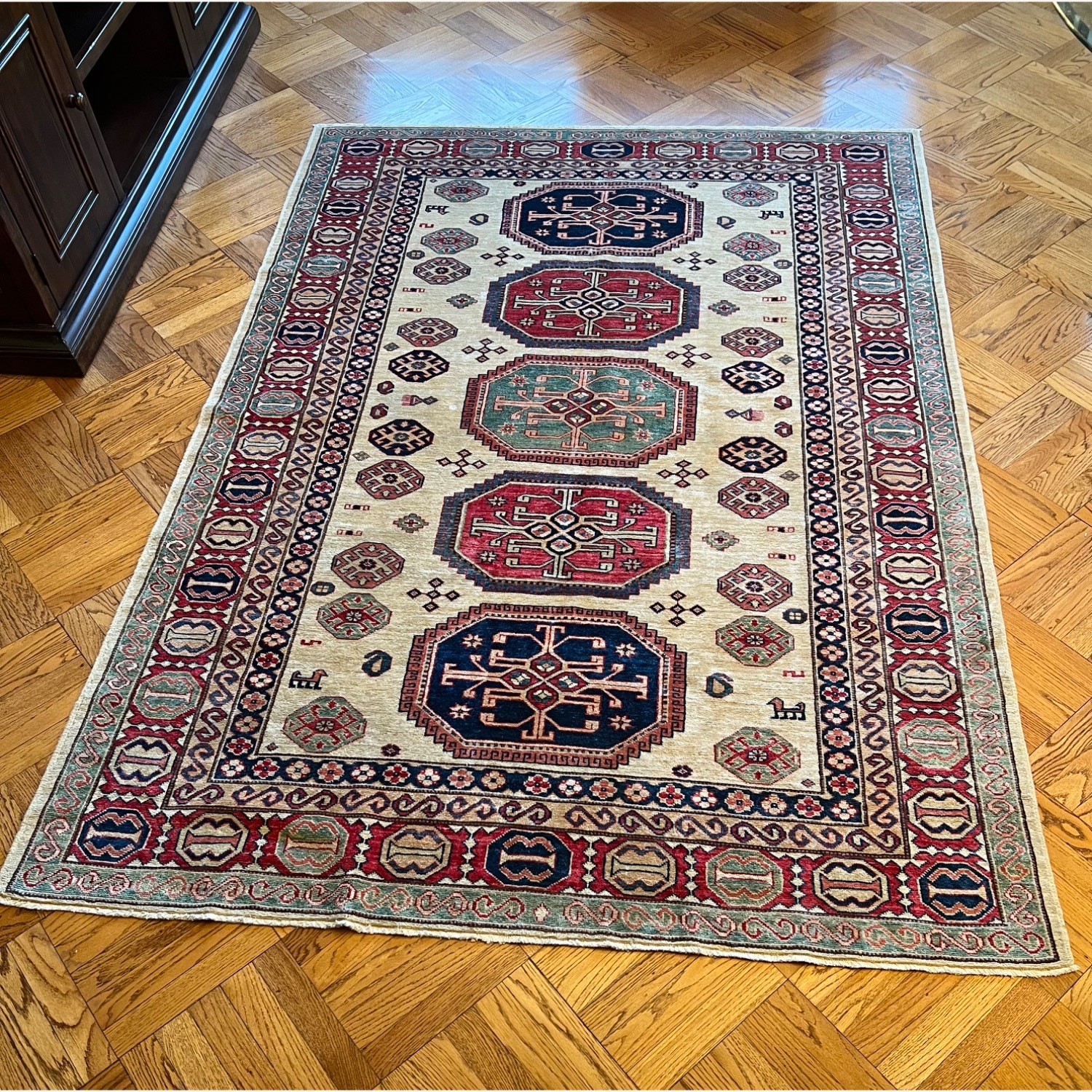 Kilim Rugs Wool Area Rug 4' x 8' - image-2