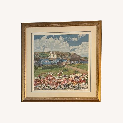Used John Atwater Framed Coastal Village Art for sale on AptDeco