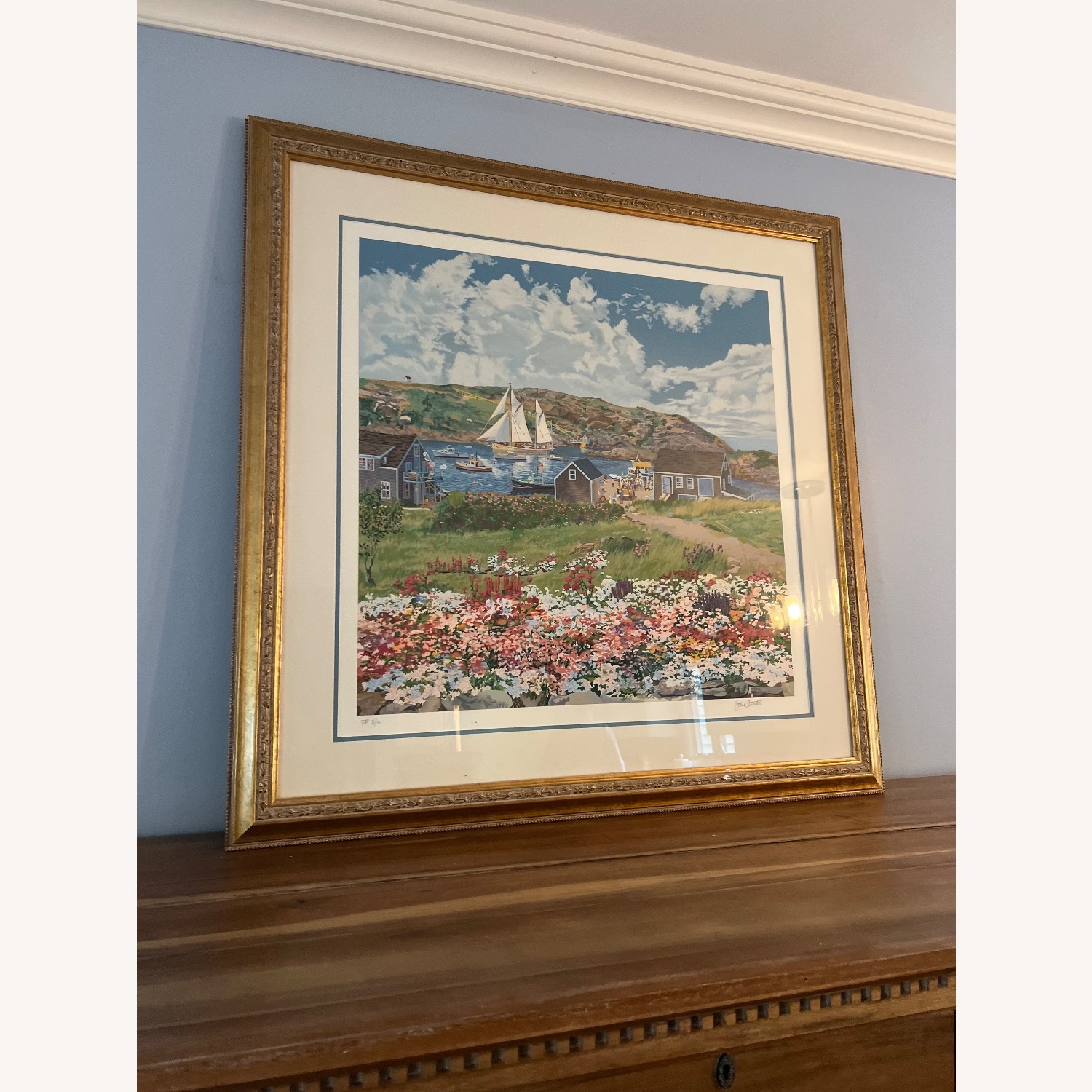 John Atwater Framed Coastal Village Art  - image-6