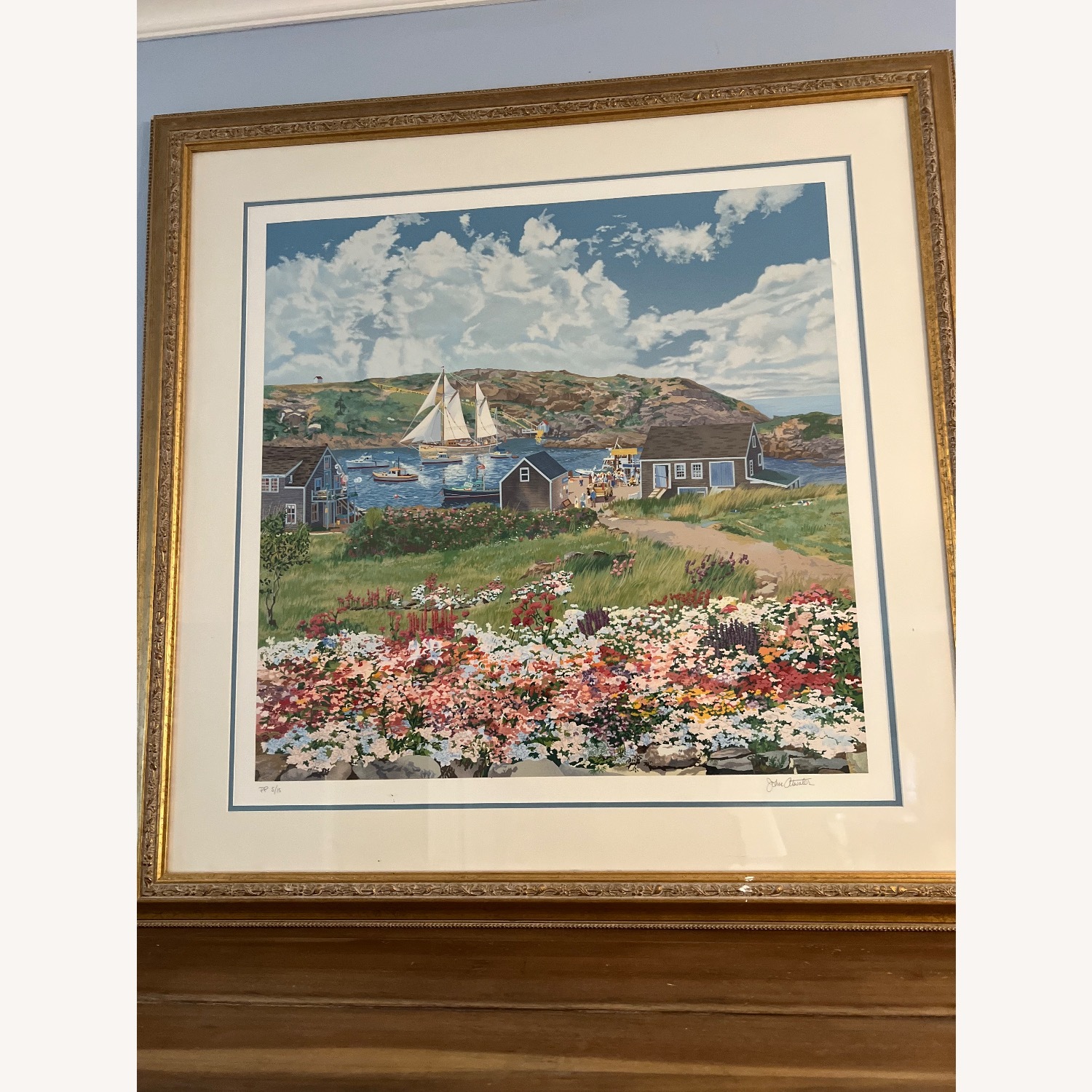 John Atwater Framed Coastal Village Art  - image-1