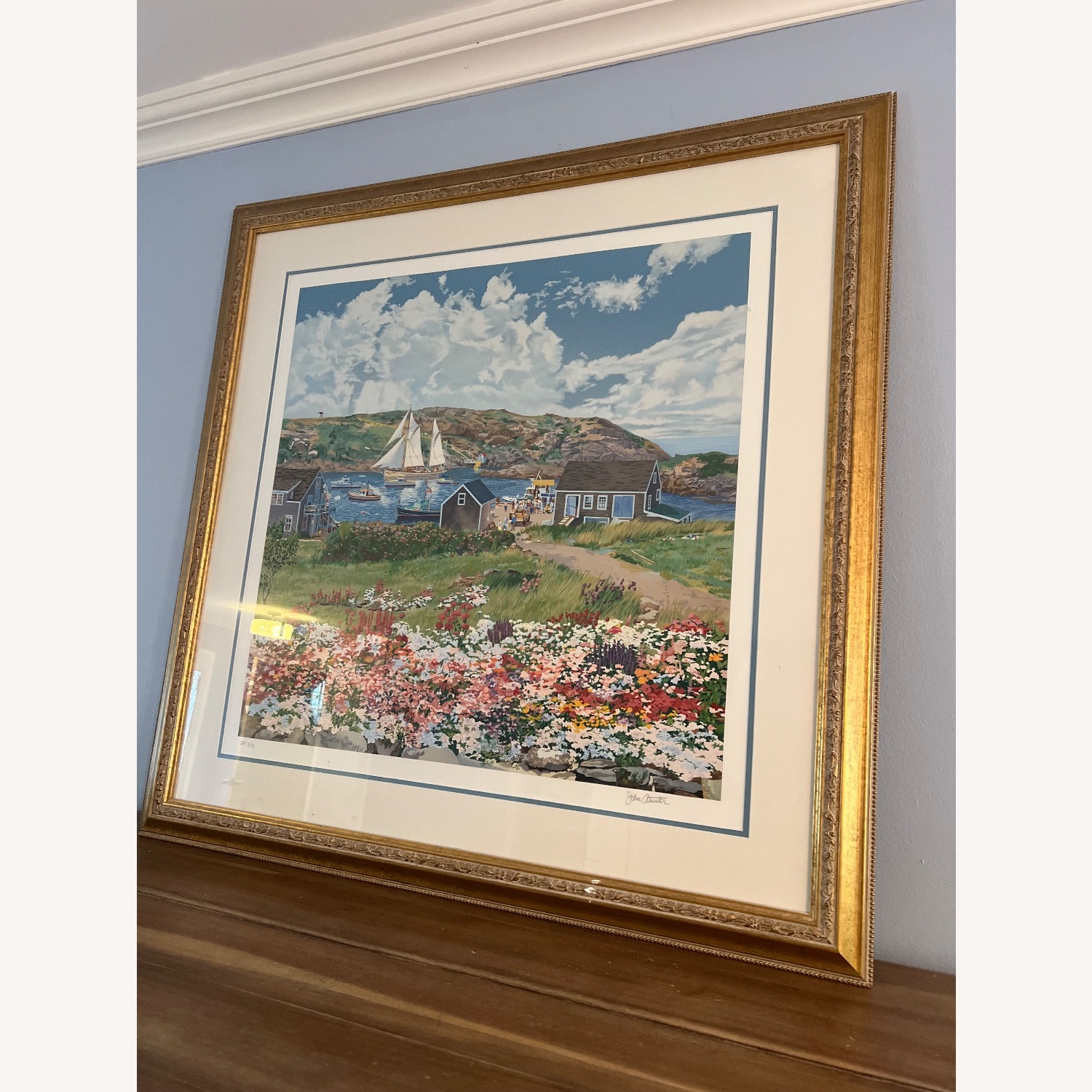 John Atwater Framed Coastal Village Art  - image-2