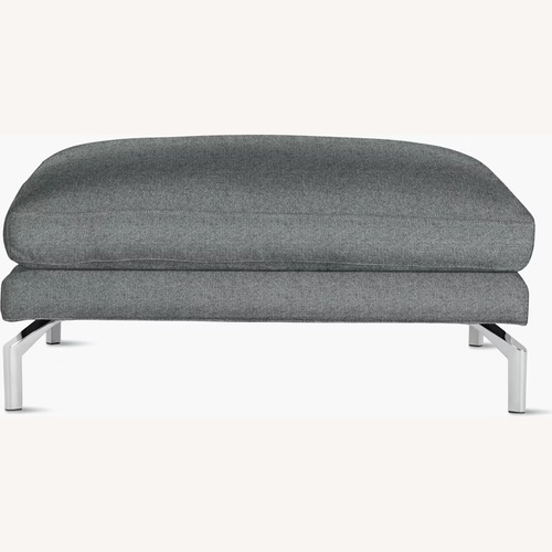 Used Design Within Reach Como Dark Gray Fabric Ottoman for sale on AptDeco