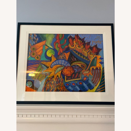 Used Vintage Abstract Oil Painting Print for sale on AptDeco