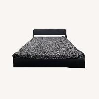 Black Faux Leather Queen Bed