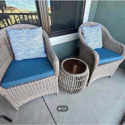 Used Light Gray Wicker Patio Furniture for sale on AptDeco