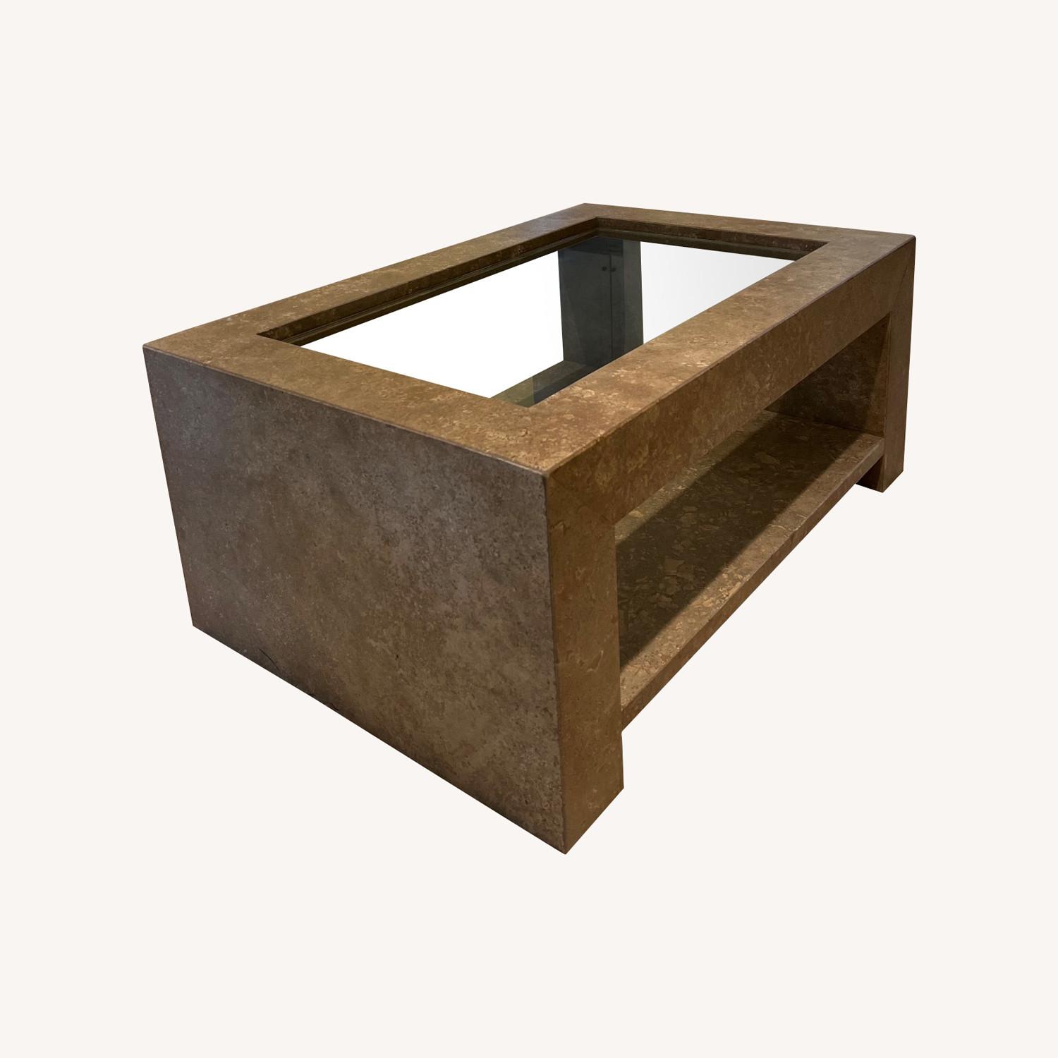 Kreiss Stone & Glass Coffee Table - image-0