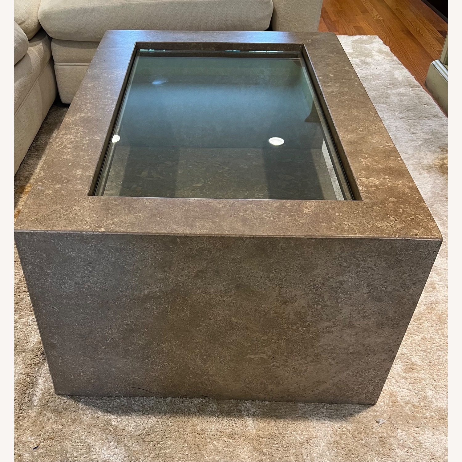 Kreiss Stone & Glass Coffee Table - image-1