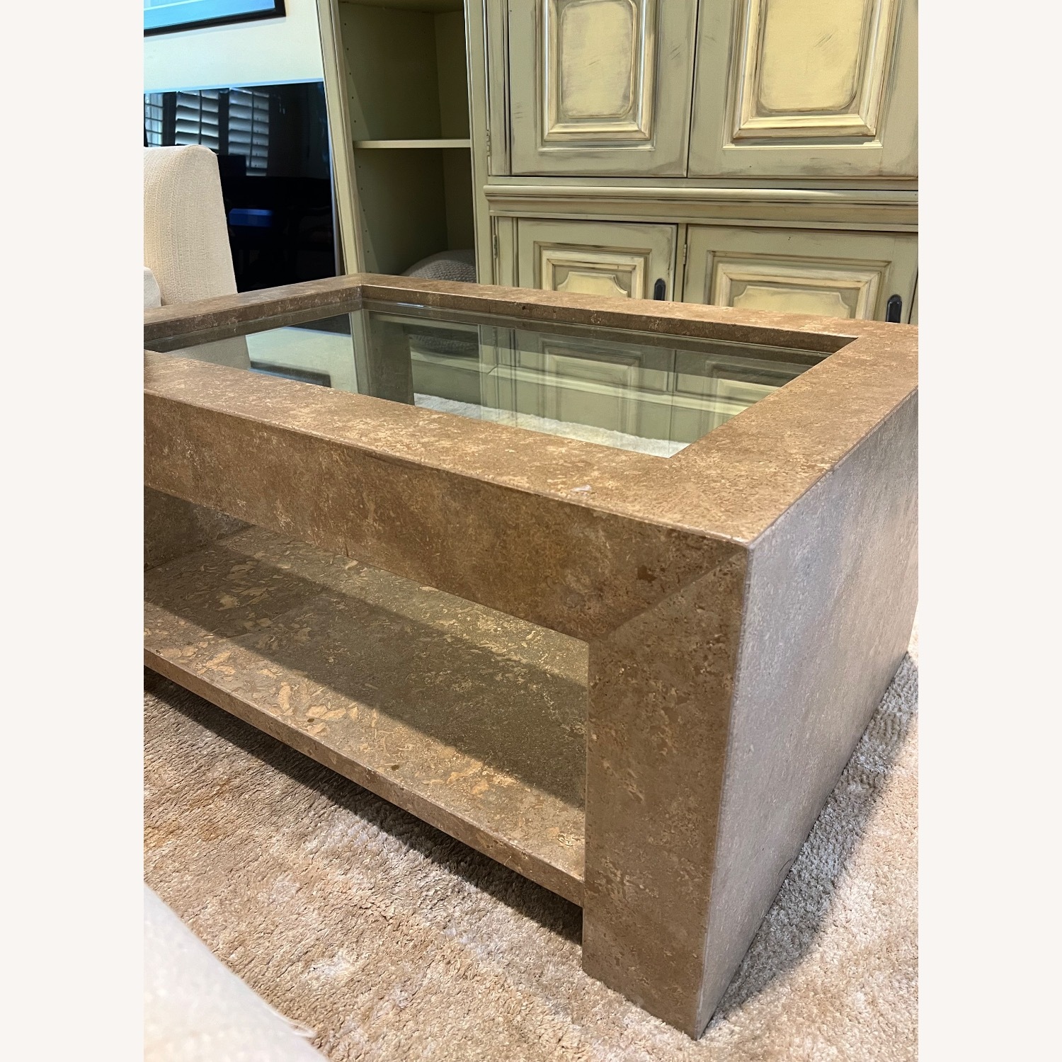 Kreiss Stone & Glass Coffee Table - image-2
