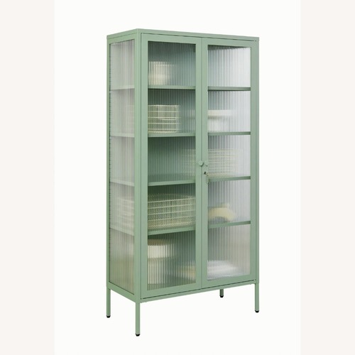 Used Mustard Made Sage Glass Locker Bookcase for sale on AptDeco