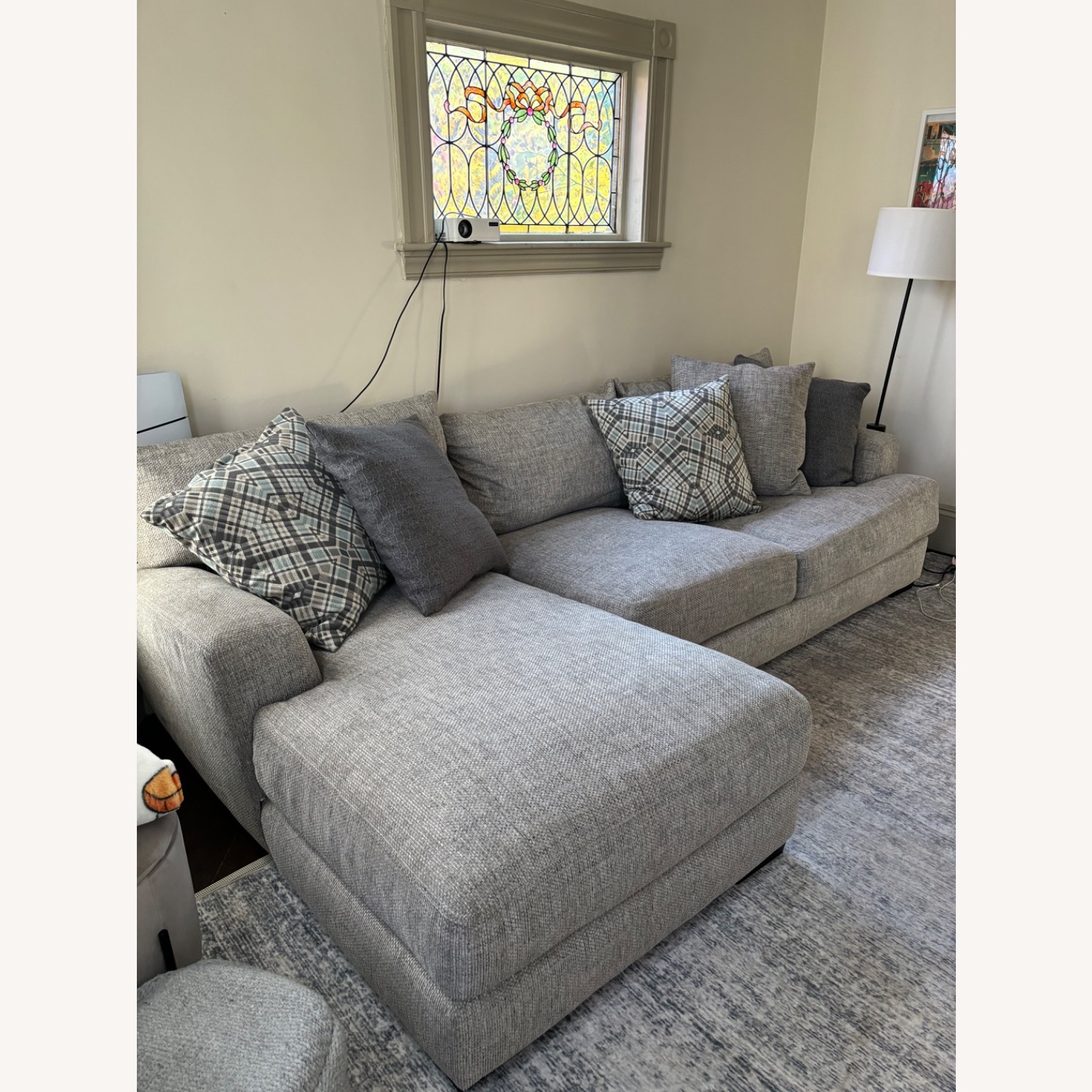 Raymour & Flanigan Light Gray 2 Piece Sectional - image-2