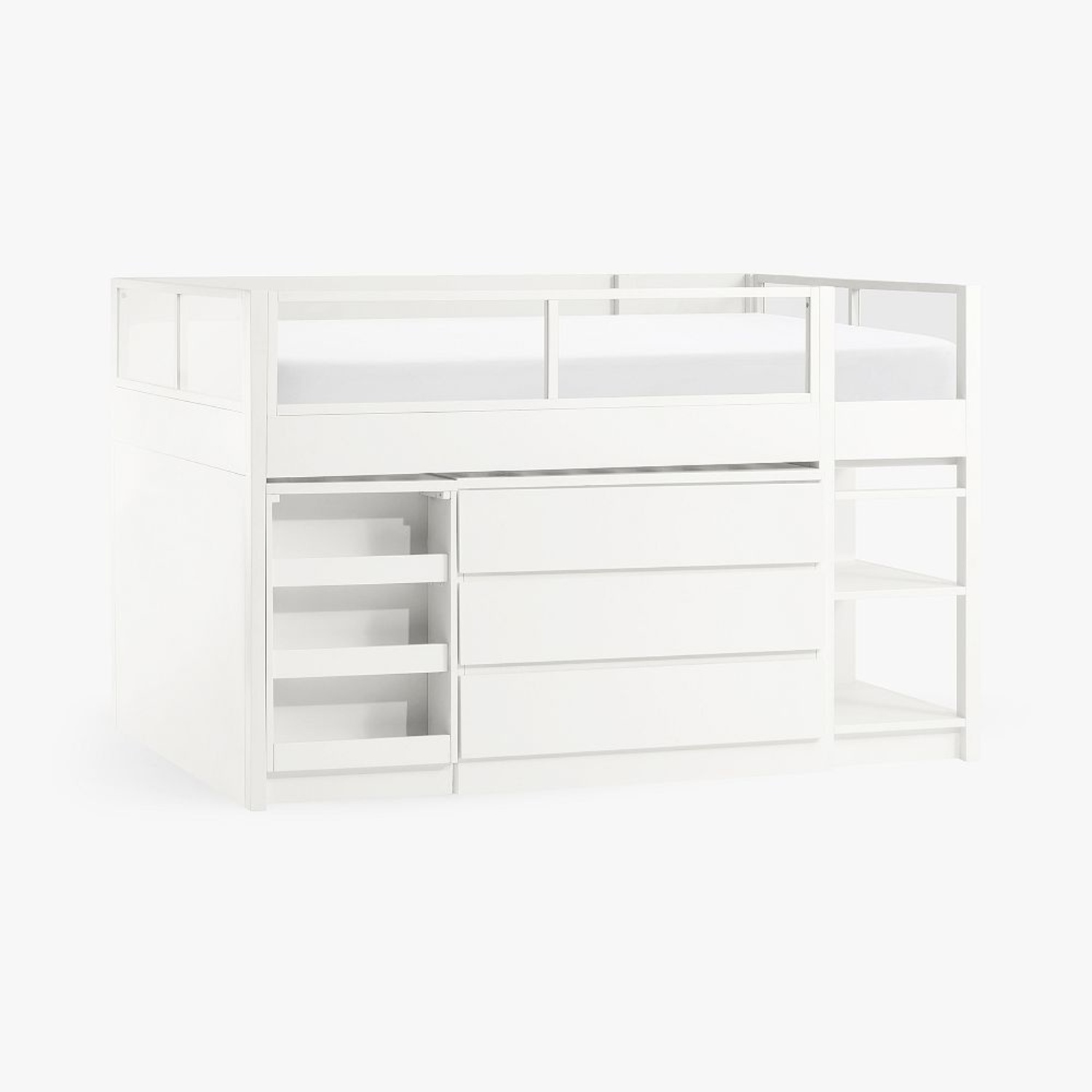 Pottery Barn Teen Bowen White Wood Bunk Bed - image-0