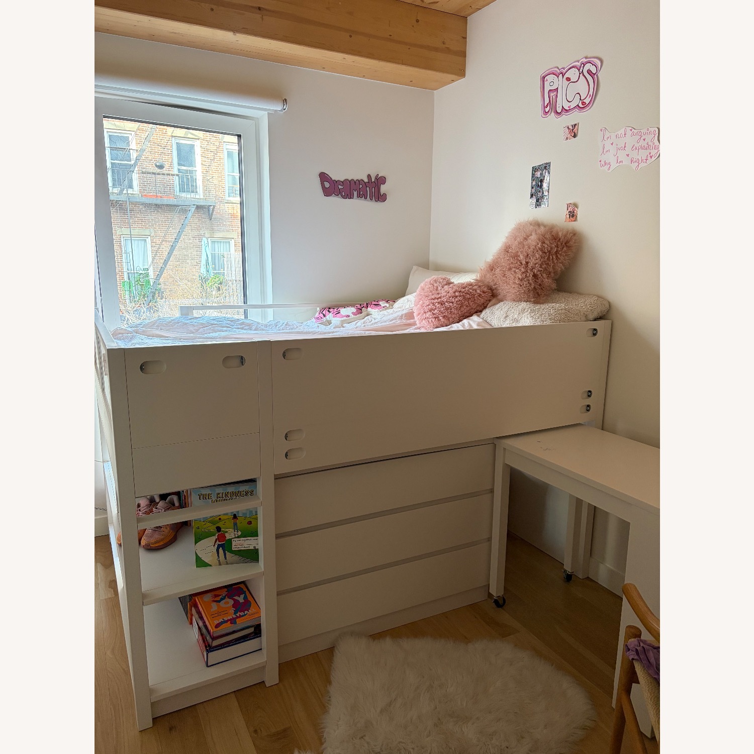 Pottery Barn Teen Bowen White Wood Bunk Bed - image-2