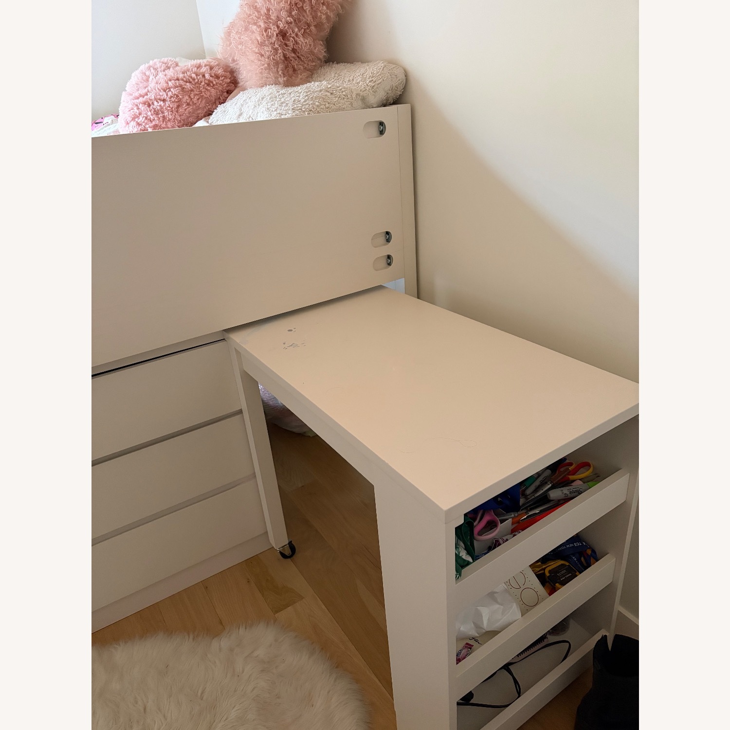 Pottery Barn Teen Bowen White Wood Bunk Bed - image-4