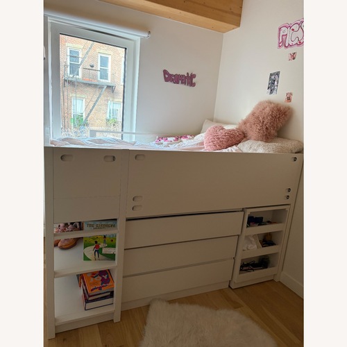 Used Pottery Barn Teen Bowen White Wood Bunk Bed for sale on AptDeco