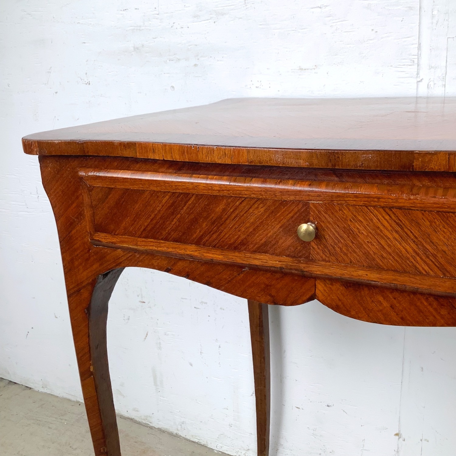 French Louis XV Revival Side Table With Drawer - image-9