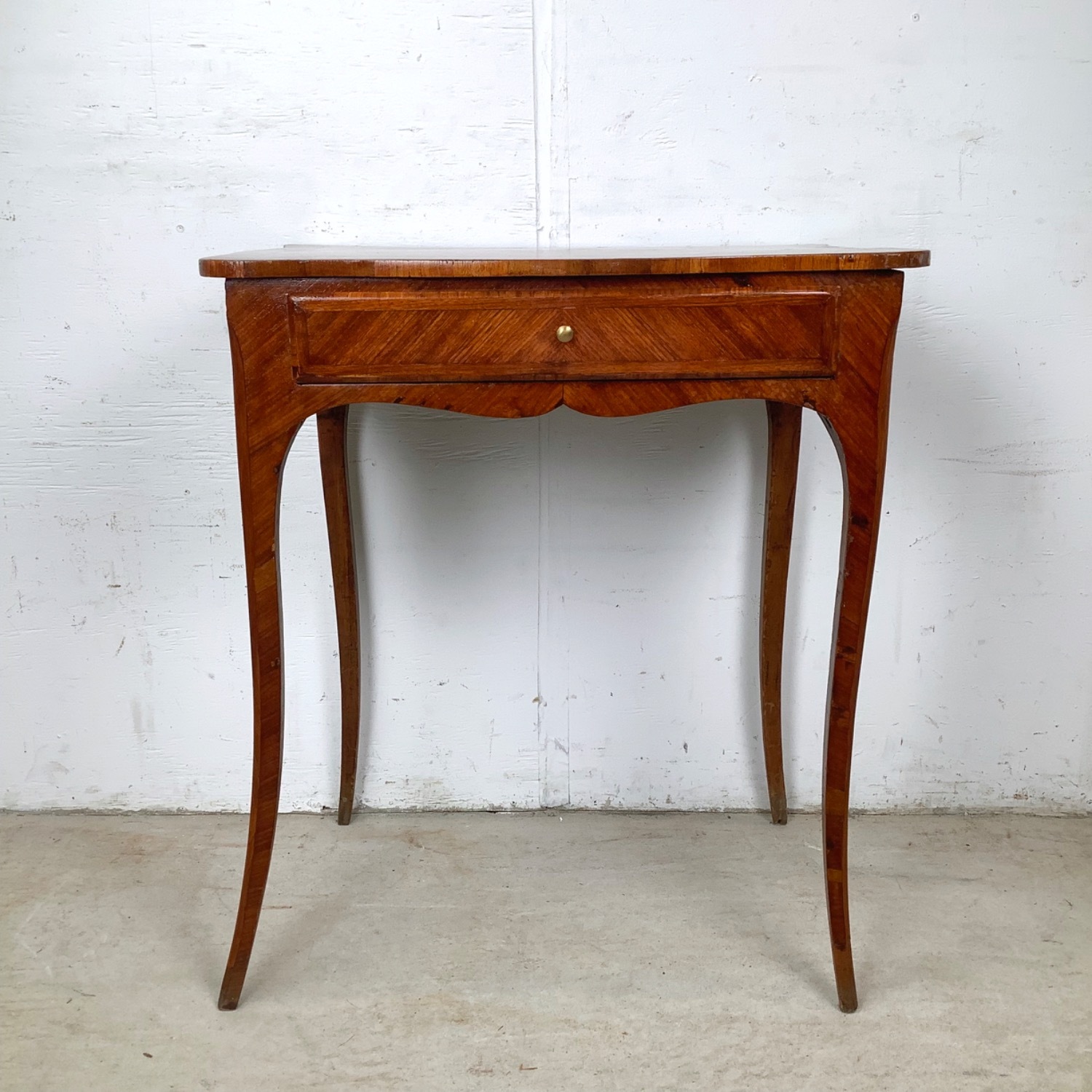 French Louis XV Revival Side Table With Drawer - image-1