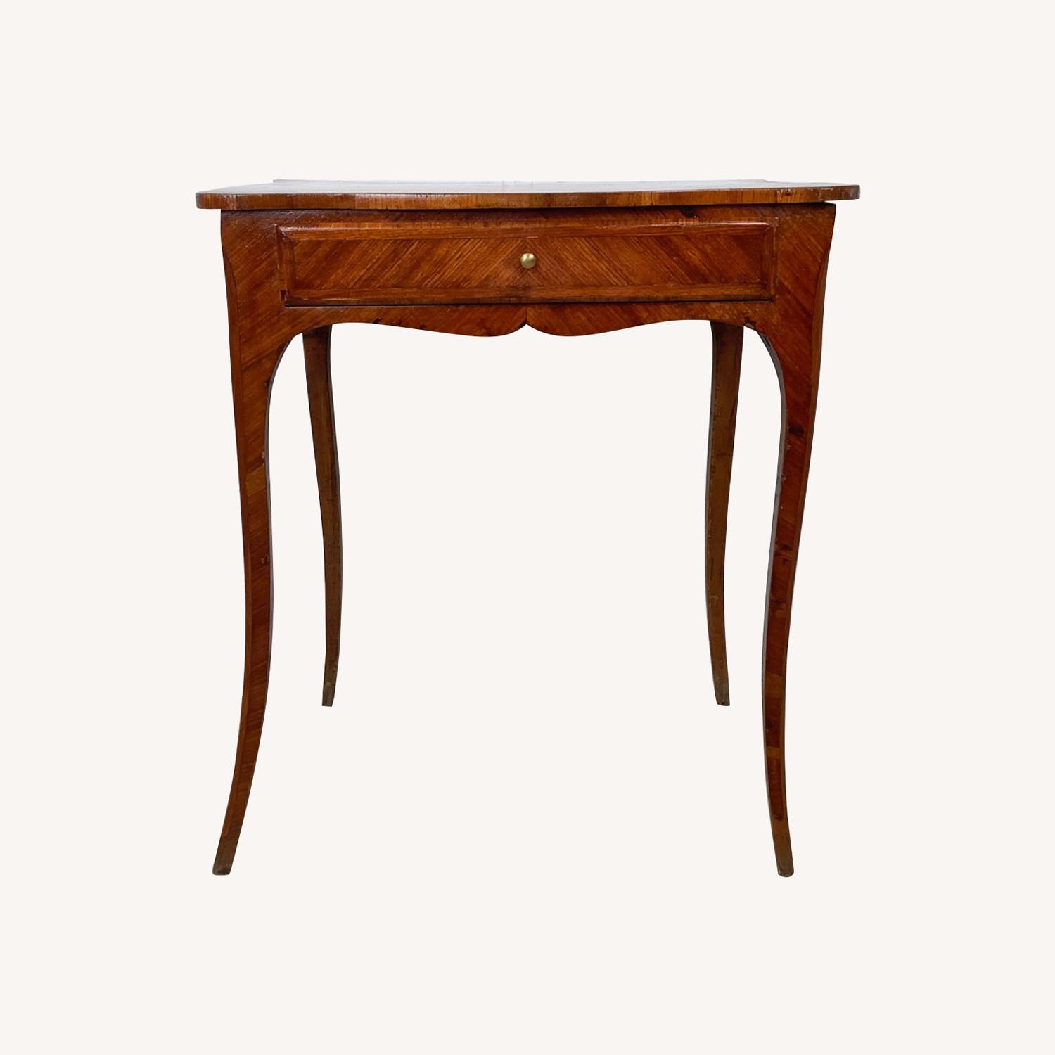 French Louis XV Revival Side Table With Drawer - image-0