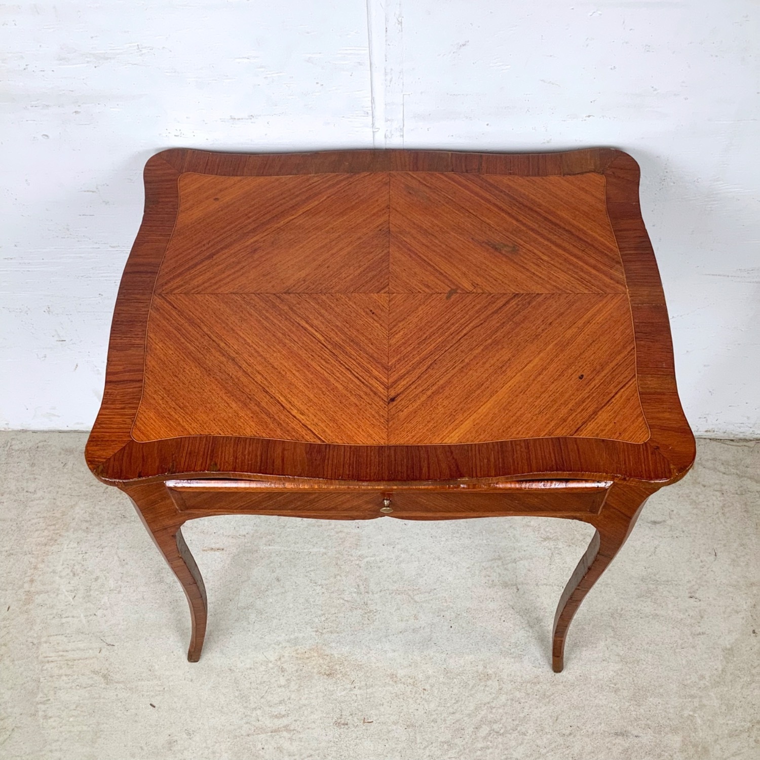 French Louis XV Revival Side Table With Drawer - image-20