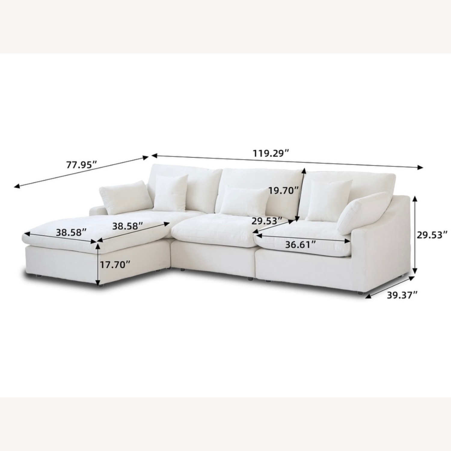 Bed Bath & Beyond Avex Home White Sectional - image-7