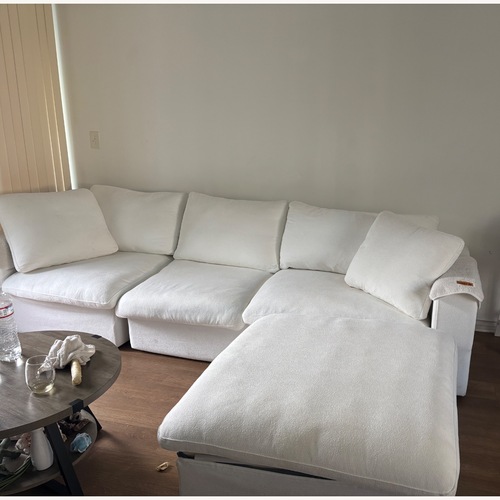 Used Bed Bath & Beyond Avex Home White Sectional for sale on AptDeco