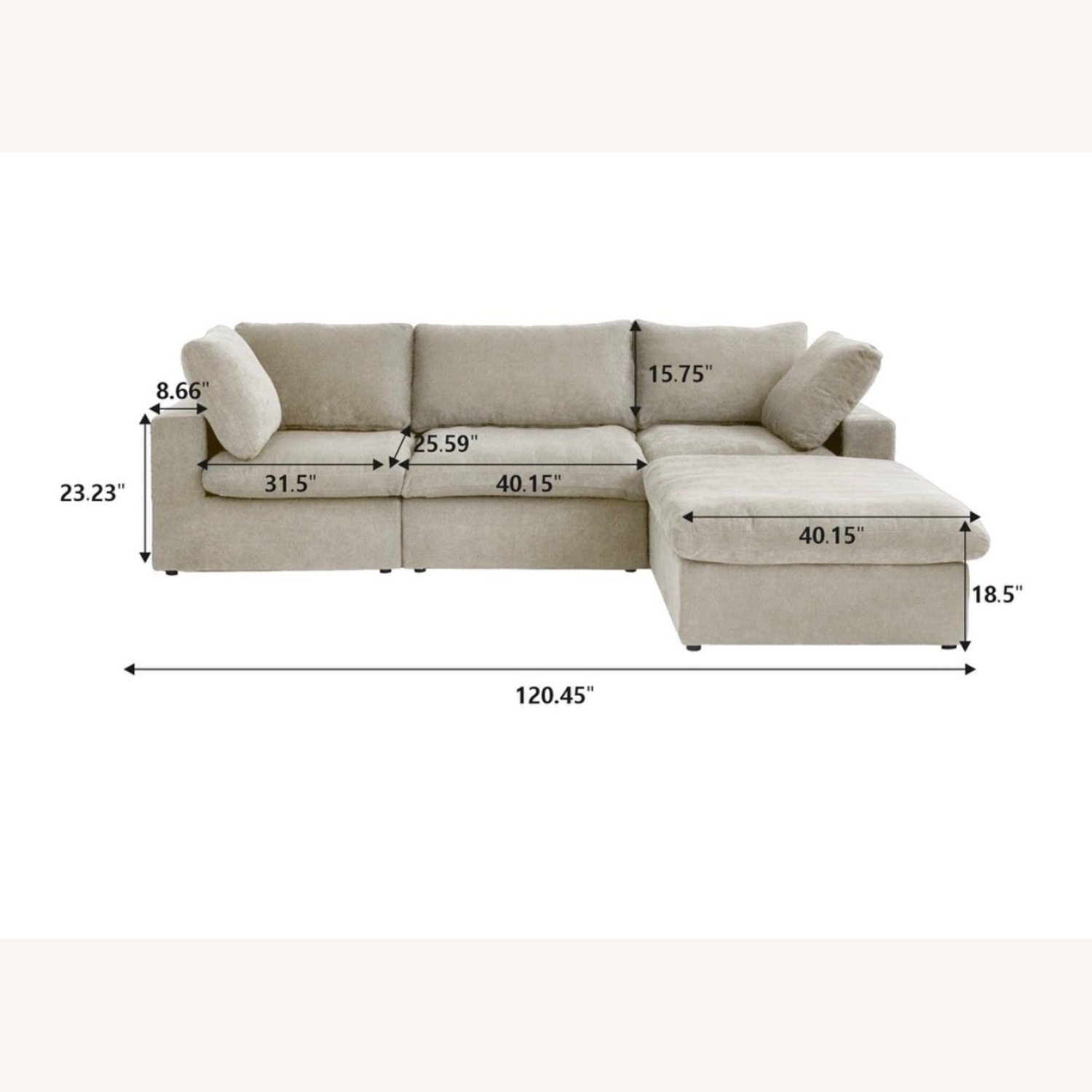 Bed Bath & Beyond Avex Home White Sectional - image-6