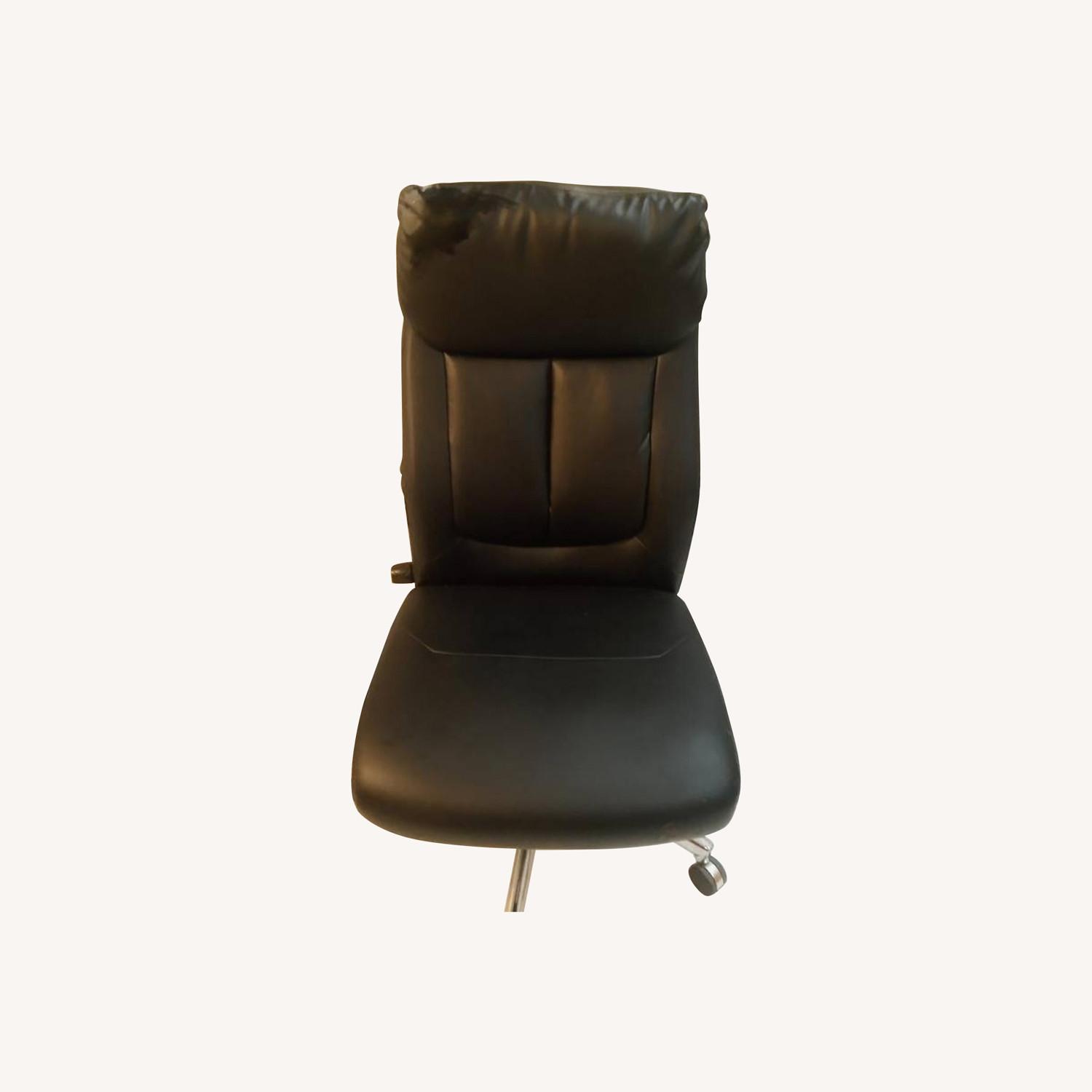 Black Leather Office Chair - image-0