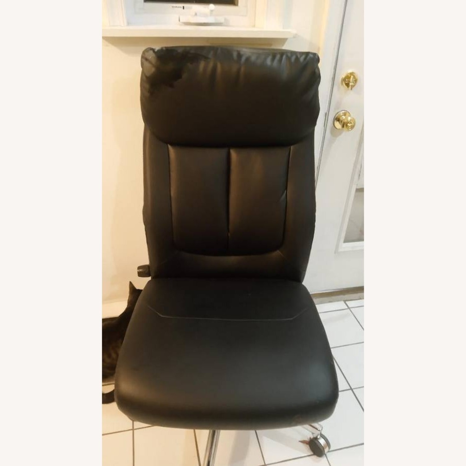 Black Leather Office Chair - image-2