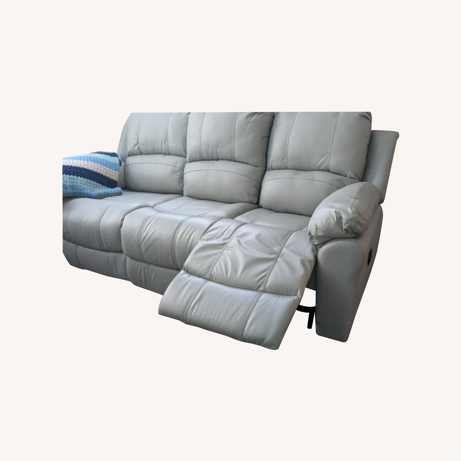  Light Teal Reclining Sofa 85”  - image-0