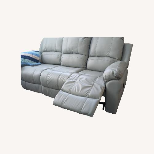 Used  Light Teal Reclining Sofa 85”  for sale on AptDeco