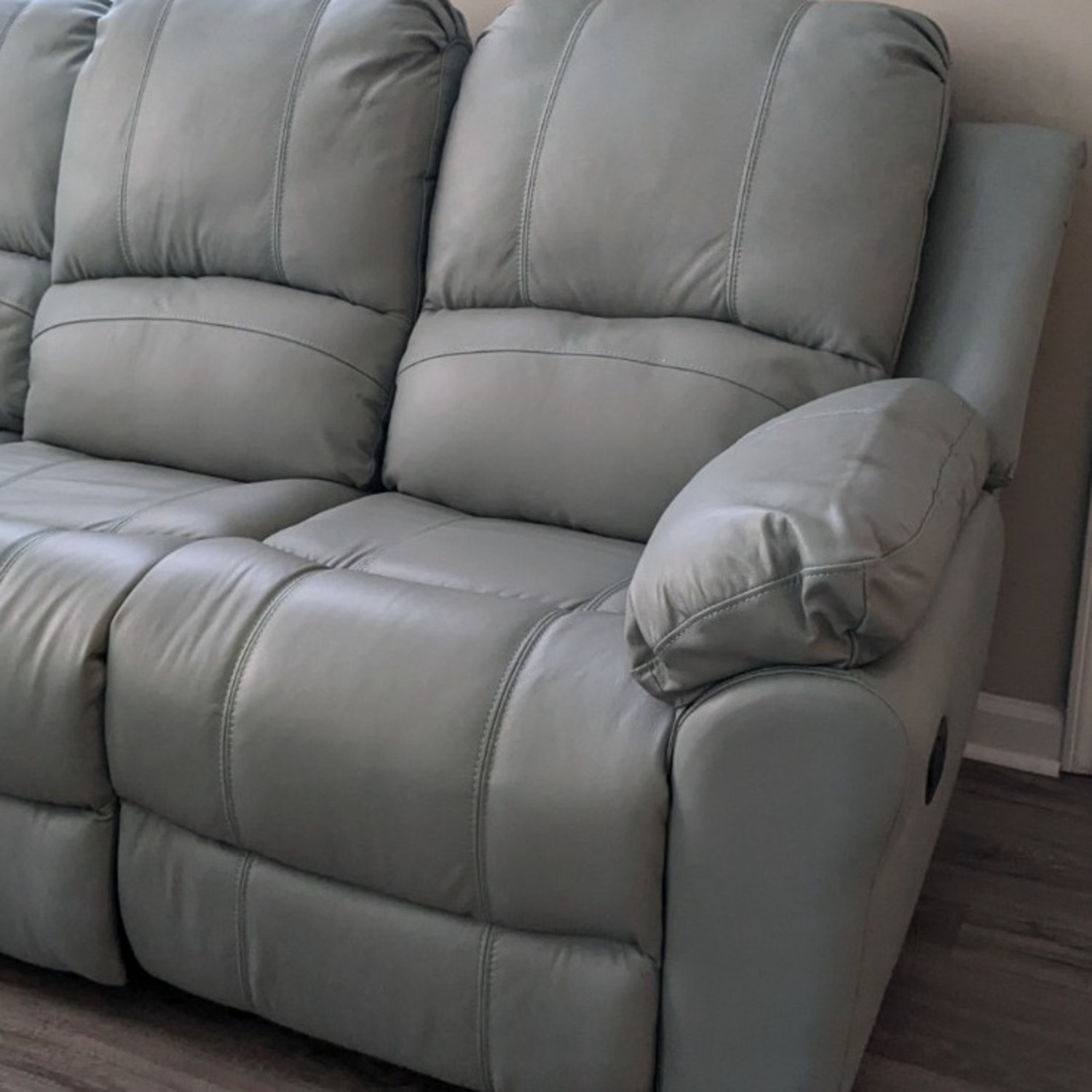  Light Teal Reclining Sofa 85”  - image-3