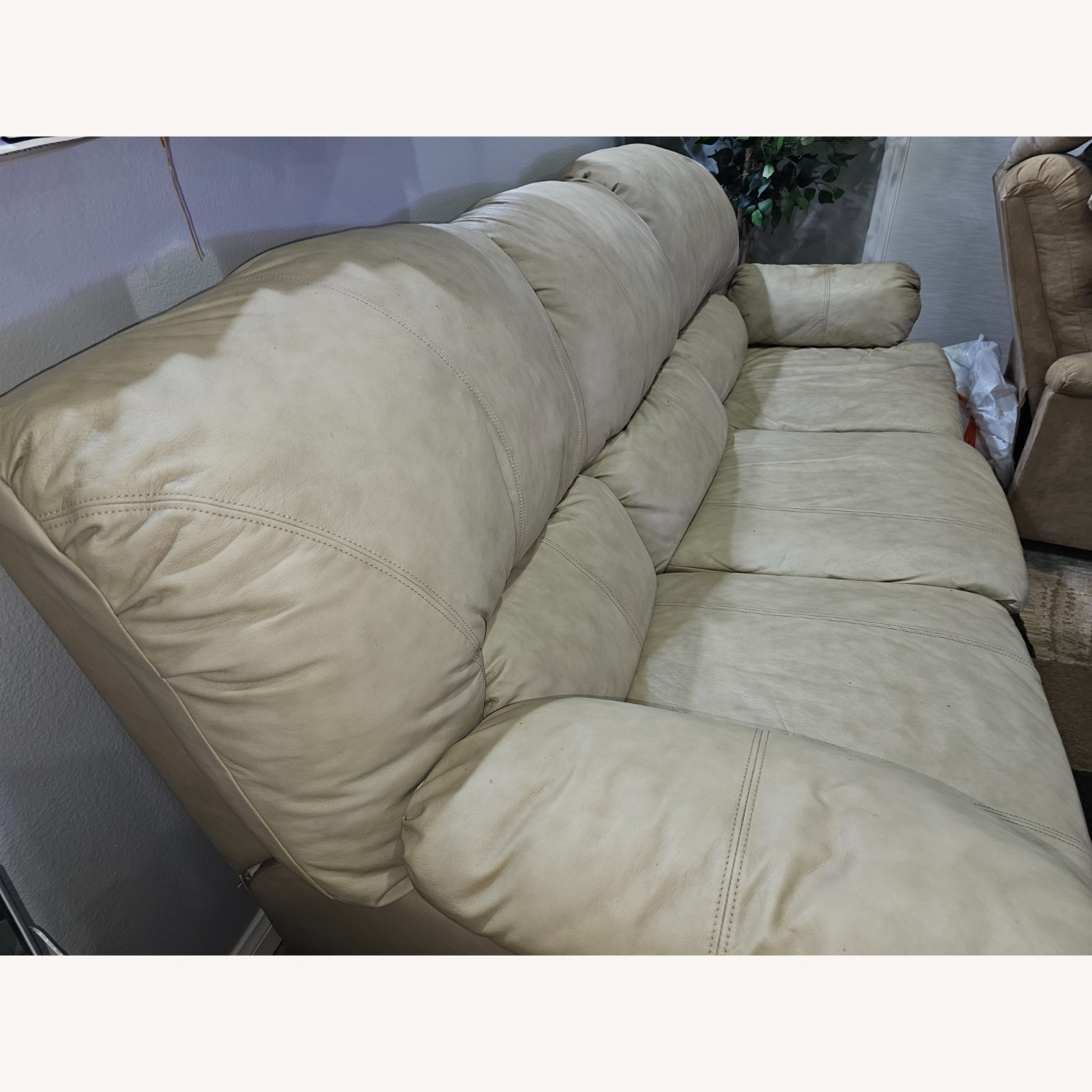 Natural Leather 3+ Seater Sofa - image-7